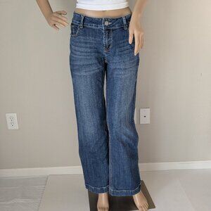 Tin Haul Jeans Women's Size 29R Trouser Bootcut Wide Leg Blue Denim